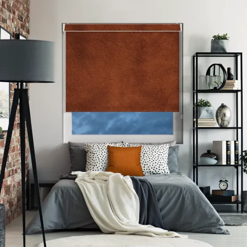 Velvet Tan Pelmet Roller Blind