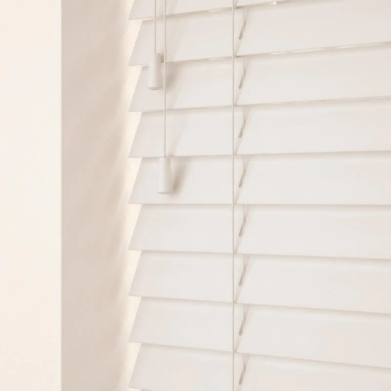 50mm Primary Wood Wooden Venetian Made To Measure Blind Snow