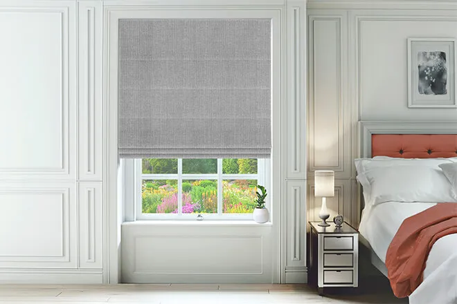 Lucia Grey - Luxury Plain Weave Roman Blind