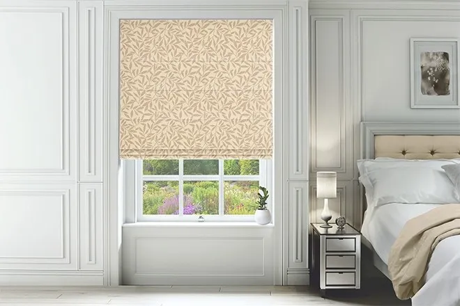 Fern Soft Pink - Floral Pattern Roman Blind