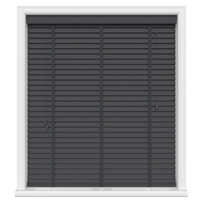 Graphite Grey Luxury Real Wood Uk - Wooden Blinds