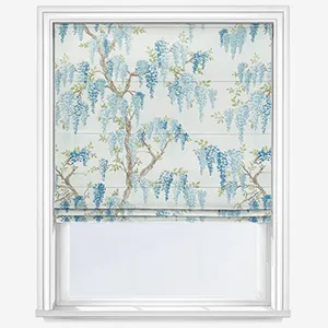 Laura Ashley Wisteria Newport Blue Roman Blind