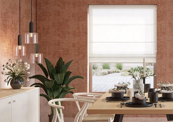 Gemstone Voile White - Roman Blind