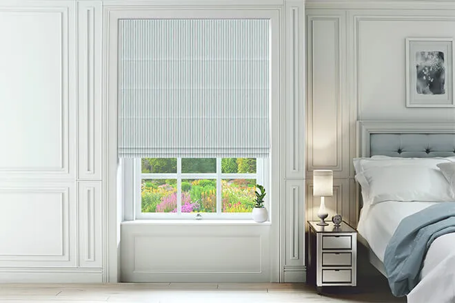 Sophie Allport Stamford Stripe Blue - Designer Roman Blind