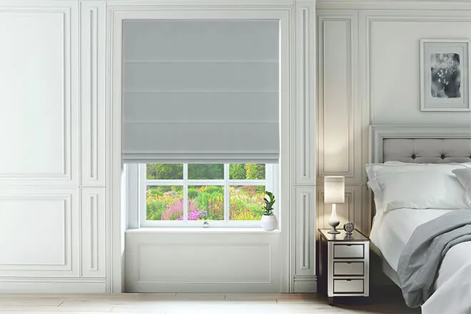 Omni Grey - Velvet Twist Fit No Drill Roman Blind