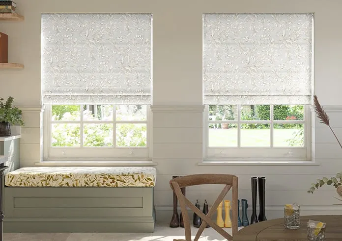 Aviary Velvet Feather Grey - Roman Blind
