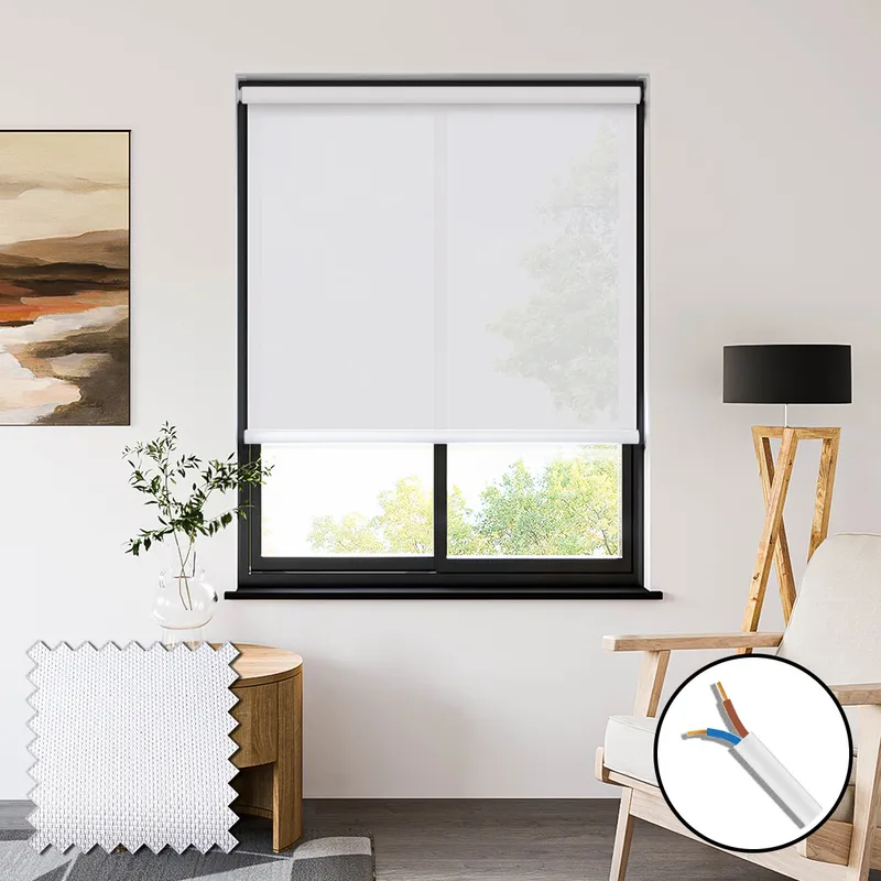 Filtra 3% White 230vac Electric Screen Roller Blinds