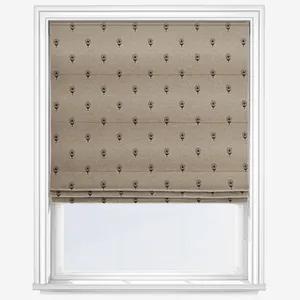 Emily Bond Wild Thyme Charcoal Roman Blind