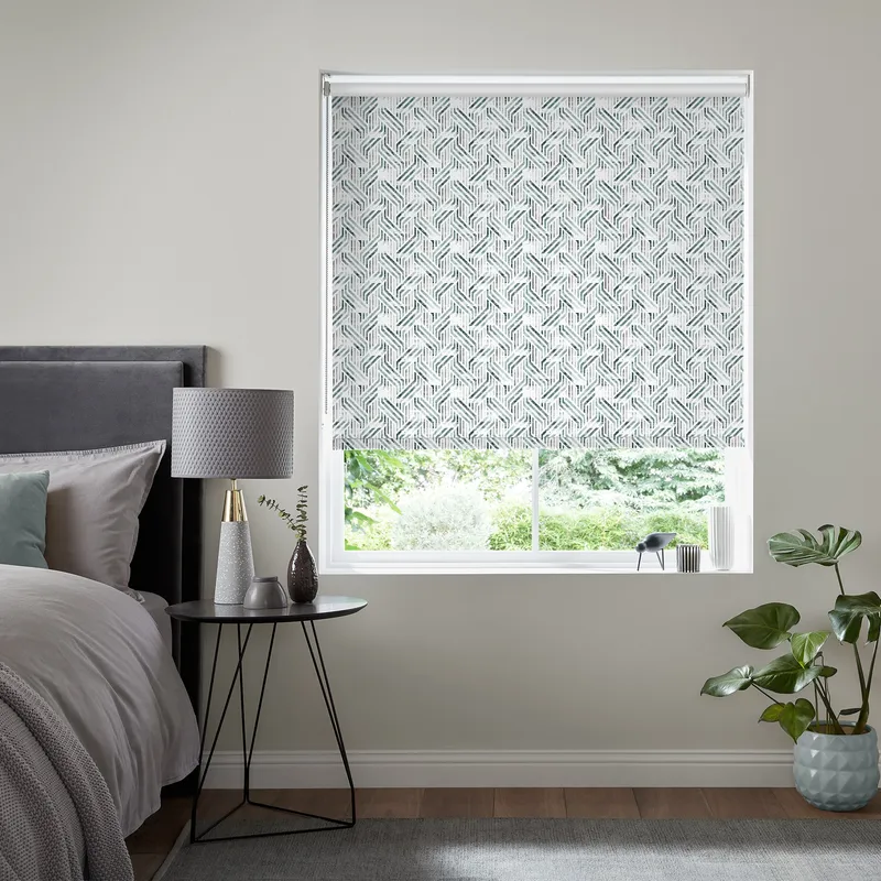 Insta Fit No Drill Simetric Blackout Jade Roller Blinds - Fit In 30 Se