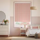 Hand Painted Stripes Rose Pink & Polka Red Roller Blind