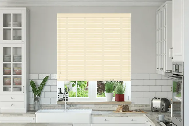 Charisma Cream Fine Grain - Faux Wood Blind Barley Tape