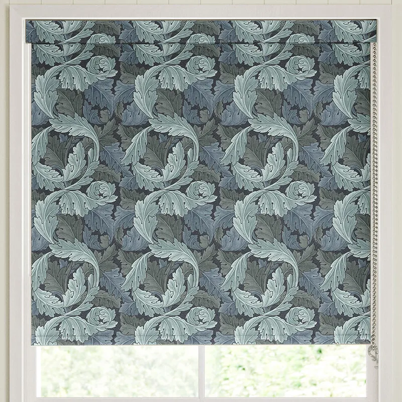 William Morris Acanthus Made To Measure Blackout Roller Blind Indigo