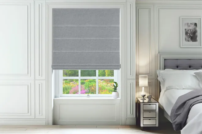Como Slate - Woven Roman Blind