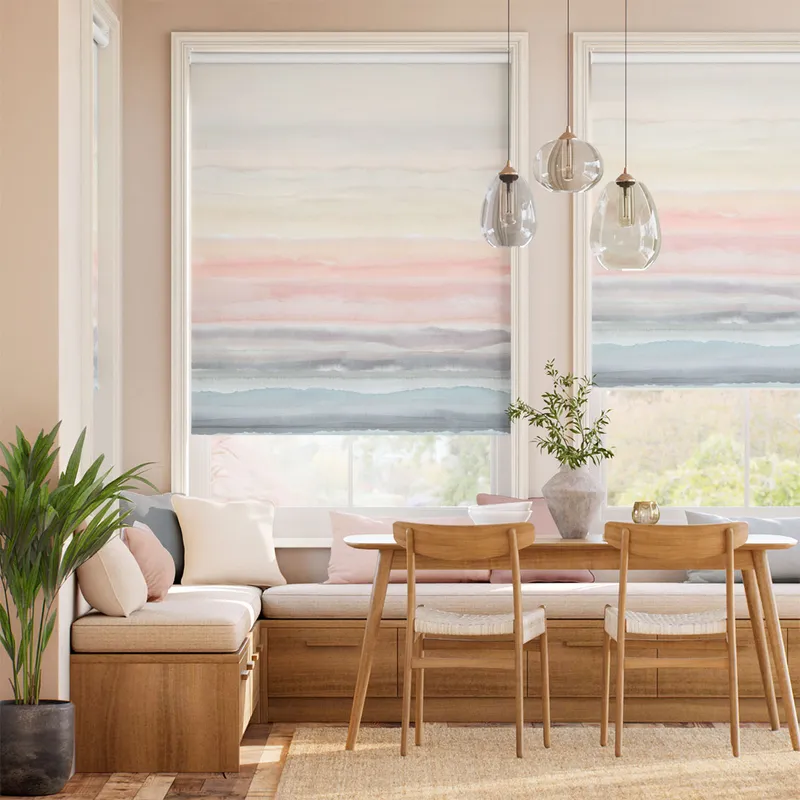 Strata Stripe Opal Roller Blind