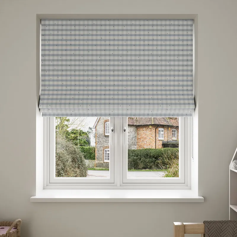 Laura Ashley Alphabet Gingham Blue Blinds Uk