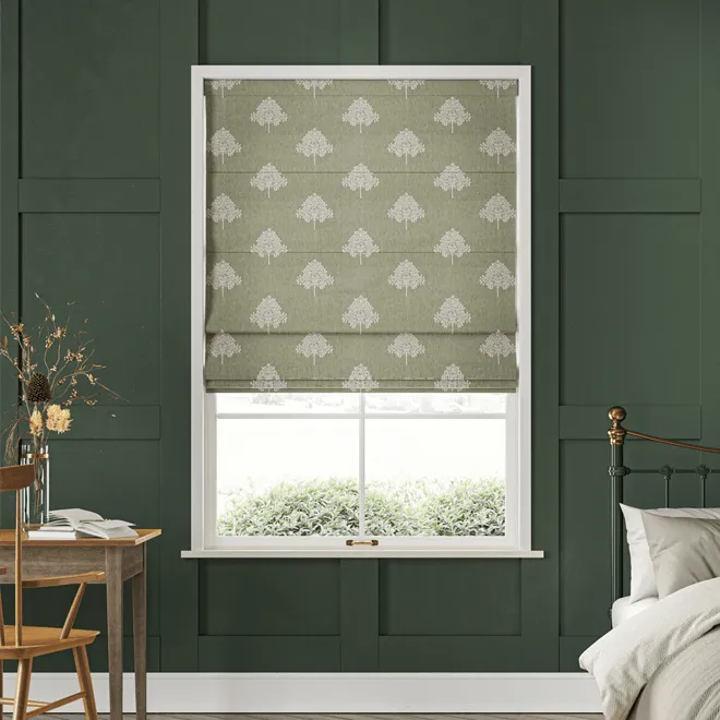 William Morris At Home Marigold Tree Embroidery Nettle - Designer Roman Blind