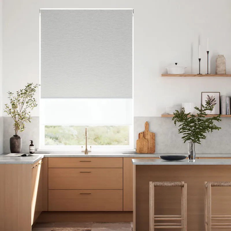 Electric Vancouver Steel Grey Double Roller Blind