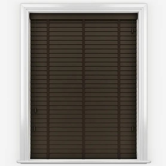 Bamboo Smoked Walnut With Walnut Tapes Wooden Venetian Blinds