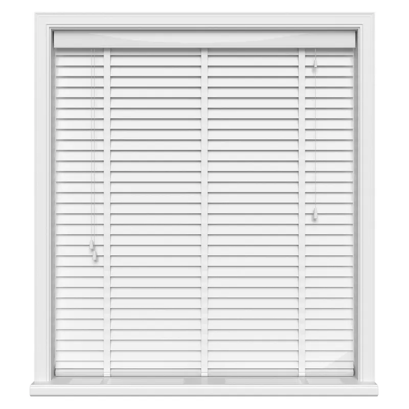 Gloss Pure White Real Wood With Tapes Blinds Uk