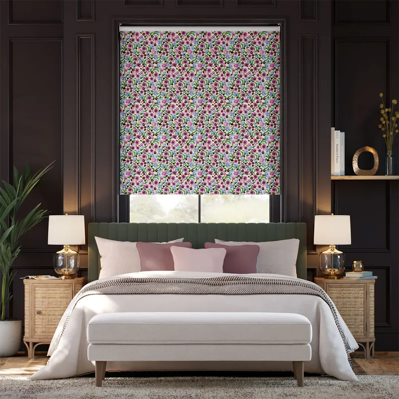 Twist2go Indian Summer Ditsy Plum & Purple Roller Blind