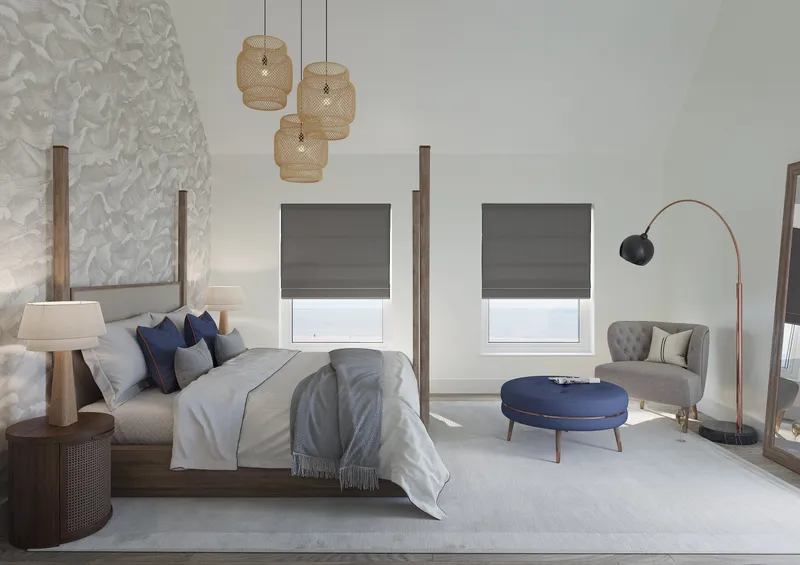 Luxe Velvet Grey - Roman Blind