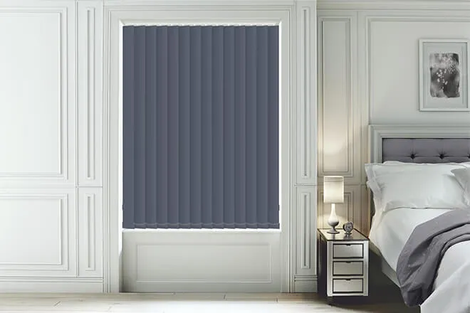 Hannah Navy - Moisture Resistant Blackout Vertical Blind