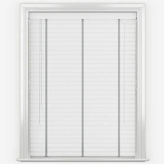 Dalby Pure White With Steel Tapes Wooden Venetian Blinds