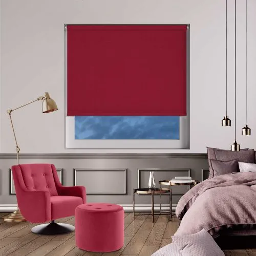 Bedtime Crimson Red Cordless Roller Blind