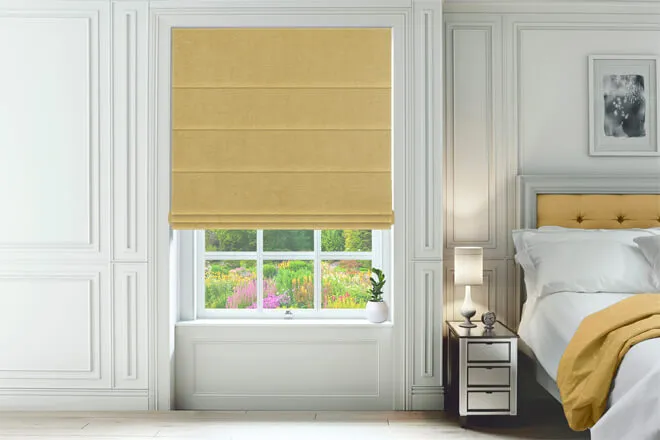 Taormina Yellow - Luxury Soft Touch Roman Blind