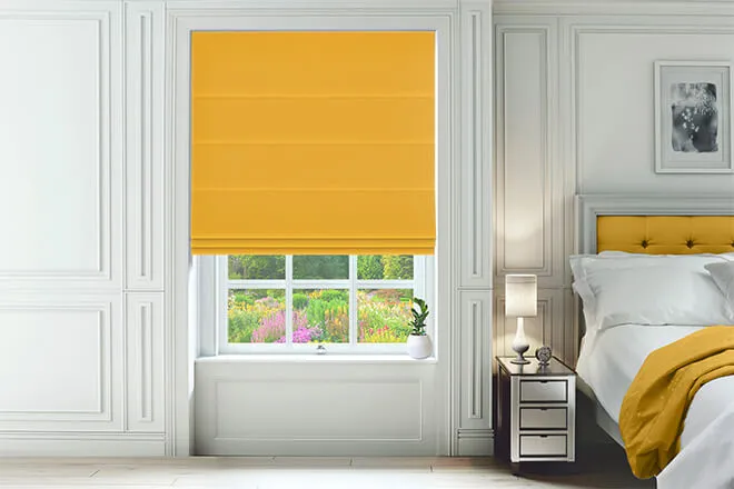 Omni Yellow - Velvet Twist Fit No Drill Roman Blind