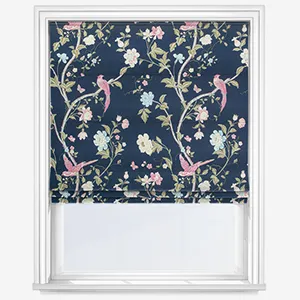 Laura Ashley Summer Place Midnight Blue Roman Blind