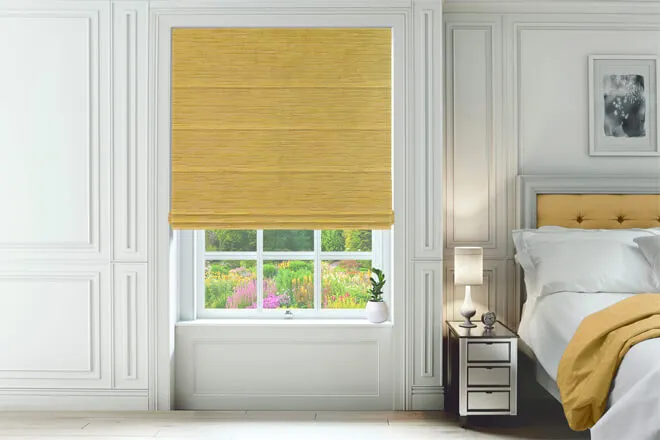 Bolzano Yellow - Textured Chenille Roman Blind