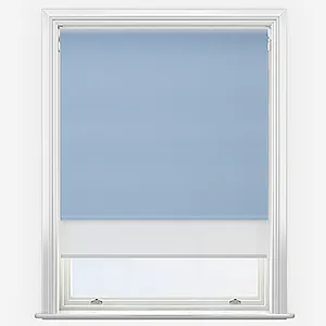 Supreme Blackout Powder Blue & White Double Roller Blind