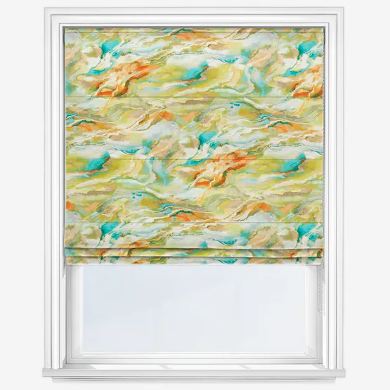 Abstract Neon Teal Roman Blind
