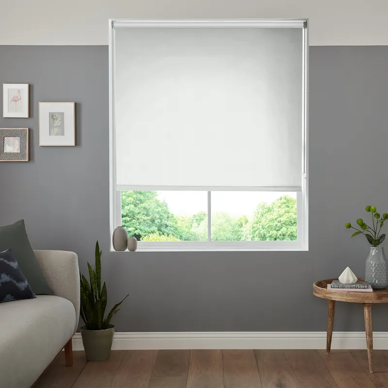 Insta Fit No Drill Petunia Blackout White Roller Blinds - Fit In 30 Se