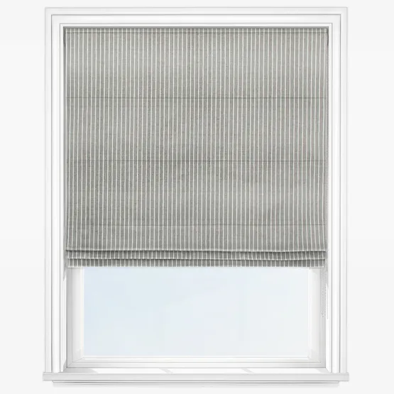 Pencil Stripe Pewter Roman Blind