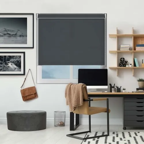 Luxe Anthracite Pelmet Roller Blind