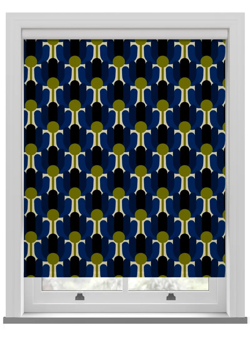 Orla Kiely Florida Navy Roller Blind