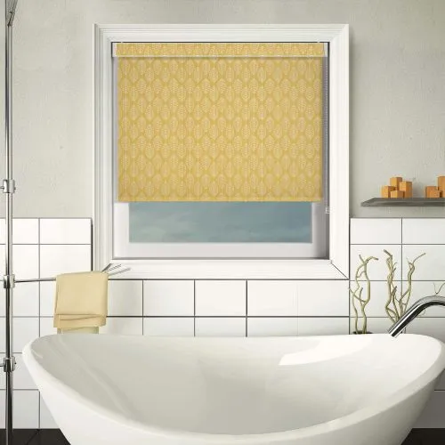 Leaf Yellow Pelmet Roller Blind