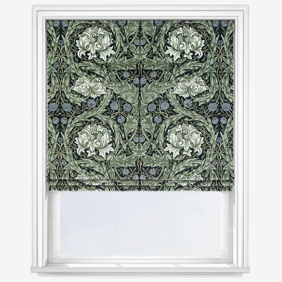 William Morris At Home African Marigold Velvet Cornflower Roman Blind