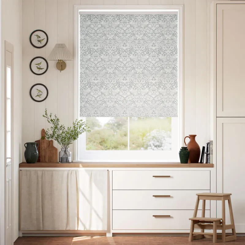 William Morris Strawberry Thief Silver Grey Roller Blind