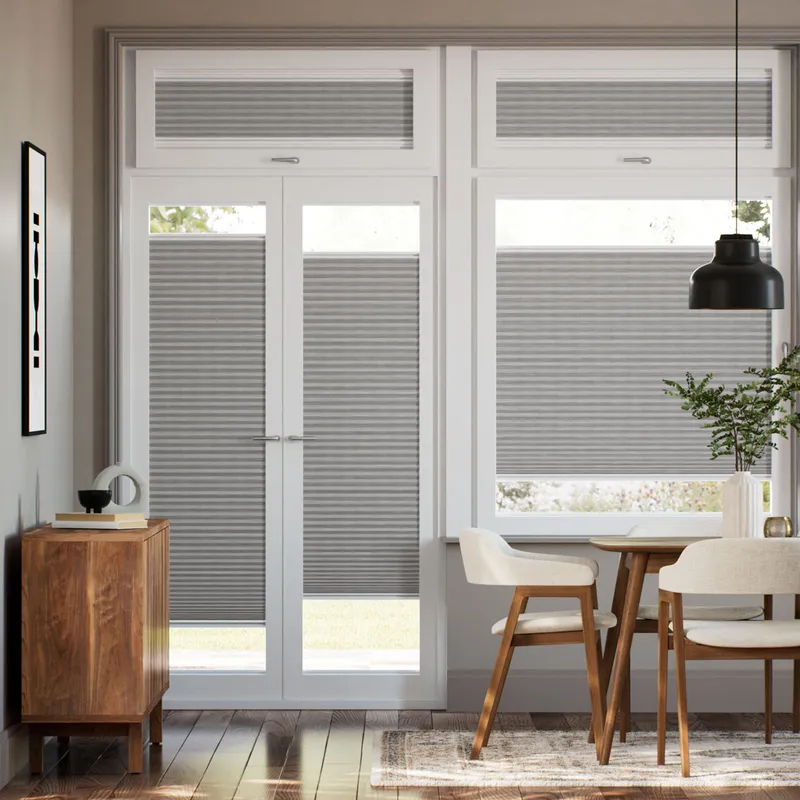 Stick On Duoshade Grain Urban Grey Thermal Blind