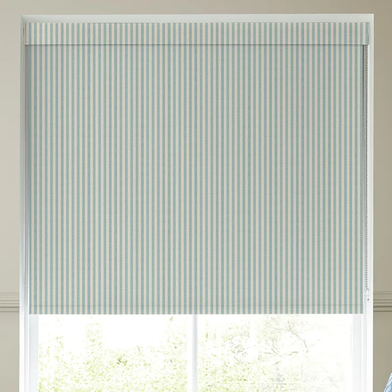 Emily Bond Cornish Stripe Blackout Made To Measure Roller Blind Duckegg