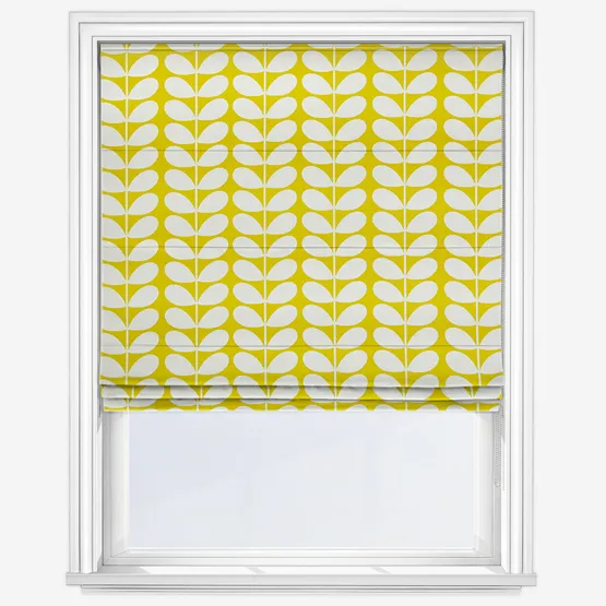 Orla Kiely Solid Stem Yellow Roman Blind