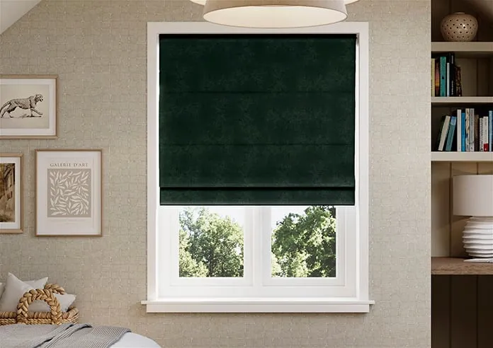Faux Suede Bottle Green - Roman Blind