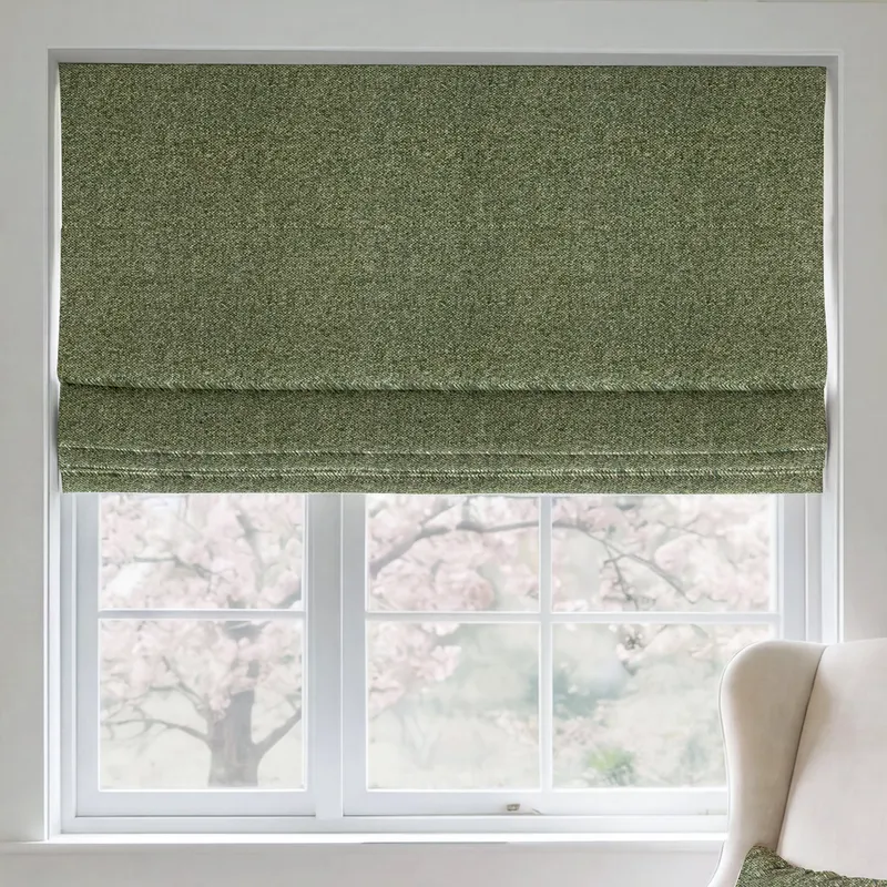 Ante Decor Nymans Boucle Made To Measure Roman Blind Sea Moss