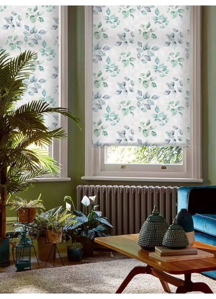 Ash Leaf Sky Blue Roller Blind