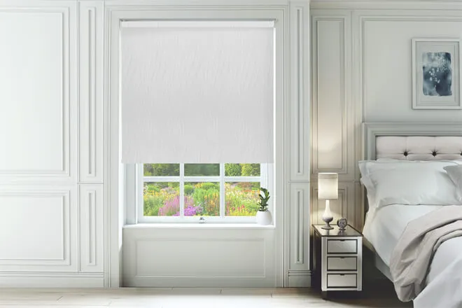 Zeno White - Sheen Shadow Pattern Blackout Roller Blind
