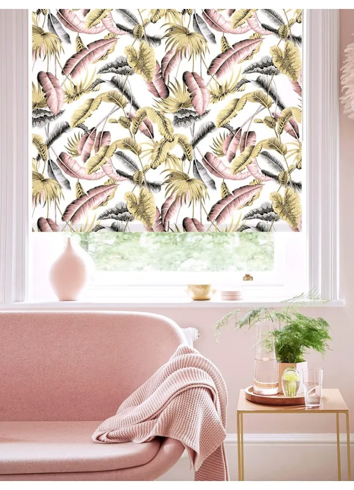 Venezuela Natural Tropical Leaf Roller Blind By Boon &Amp; Blake