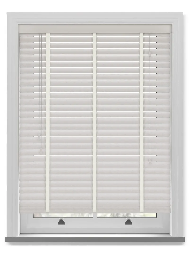 Arctic Oak Grained Taped Faux Wood Blind